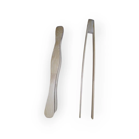 2 li set Cilasız Doğal Ahşap Teflon Maşa Kızartma ve Börek Maşası - 3