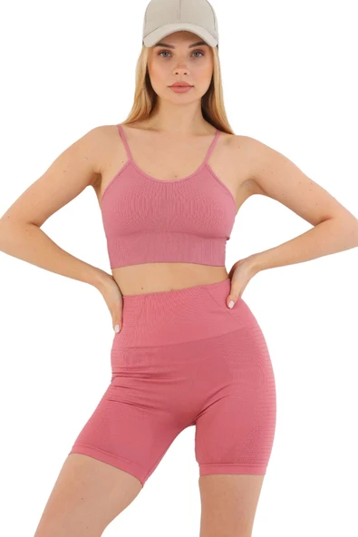 Özel Üretim Göğüs Toparlayıcı Sarkma Önleyen Spor Günlük İnce İp Askılı Pedli Fitilli Crop Büstiyer - 2