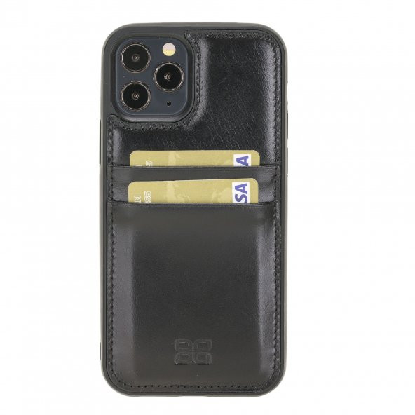 Bouletta FXC-CC Deri Telefon Kılıfı iPhone 12 Pro Max RST1 Siyah