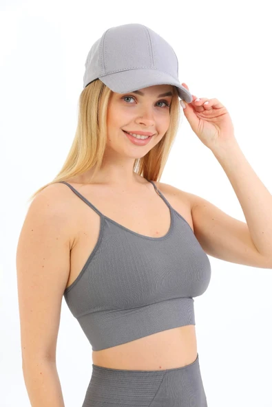 Özel Üretim Göğüs Toparlayıcı Sarkma Önleyen Spor Günlük İnce İp Askılı Pedli Fitilli Crop Büstiyer - 3