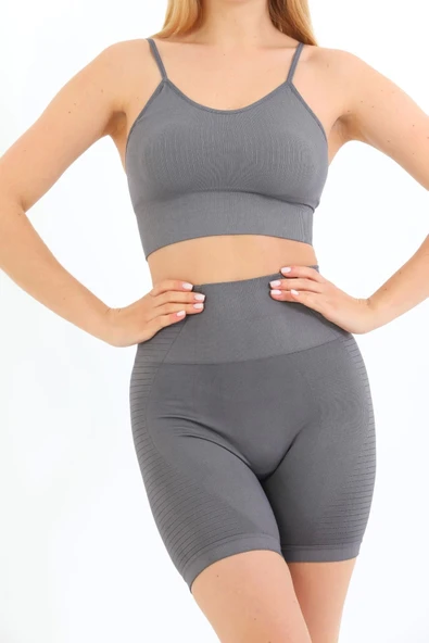 Özel Üretim Göğüs Toparlayıcı Sarkma Önleyen Spor Günlük İnce İp Askılı Pedli Fitilli Crop Büstiyer - 7