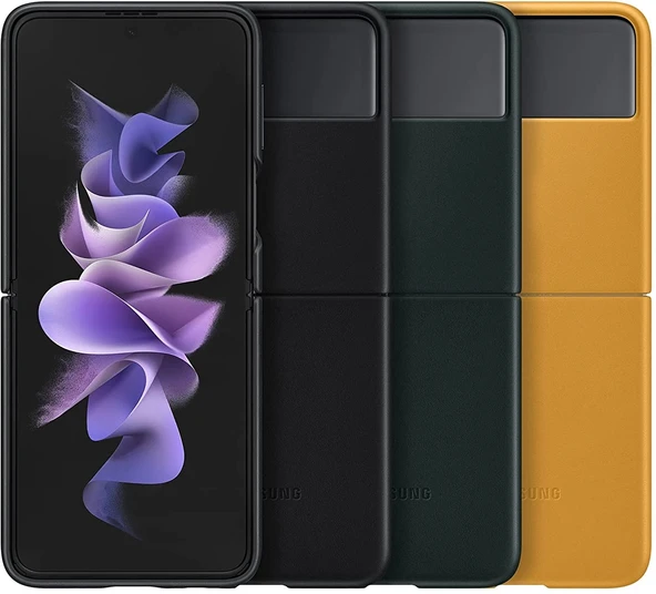 Samsung Galaxy Z Flip3 5G Deri Kılıf Hakiki Deri Lether Cover EF-VF711