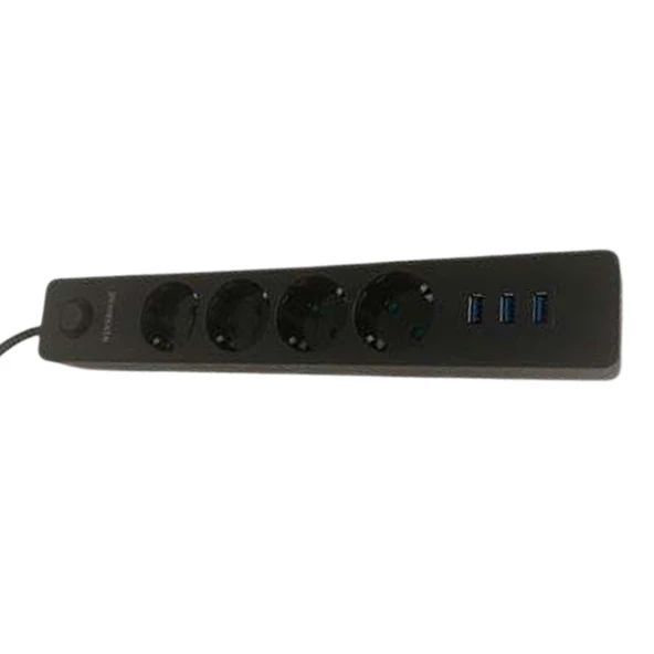 Grup Priz Akım Korumalı 4 Priz 3 USB Girişli Uzatma Kablosu Güç&Şarj - 5