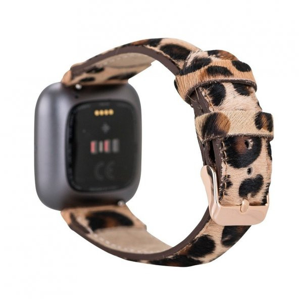 Bouletta Fitbit Versa2-3 Deri Kordon Tüylü Leopar - 2