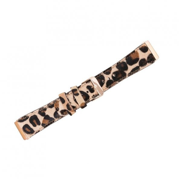 Bouletta Fitbit Versa2-3 Deri Kordon Tüylü Leopar - 5