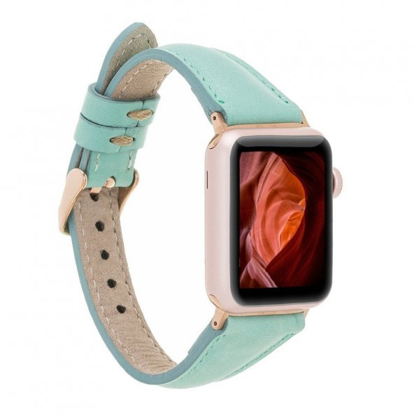 Bouletta Apple Watch Deri Kordon 42-44mm Slim BRN7 Yeşil