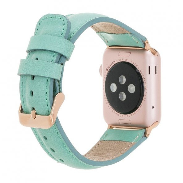 Bouletta Apple Watch Deri Kordon 38-40mm Ferro RoseGold Troklu BRN7 Yeşil - 2