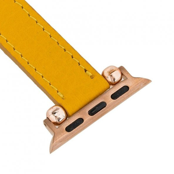 Bouletta Apple Watch Deri Kordon 38-40mm Ferro FL12 Sarı - 5