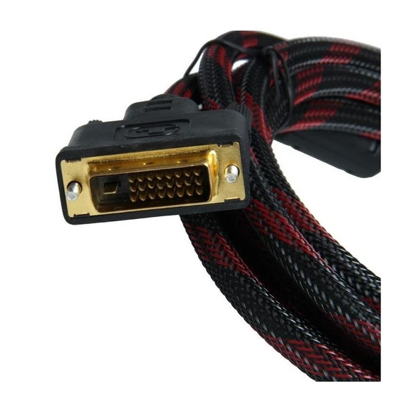 Dvi To Dvi Monitör Ekran Kablosu 3 Metre Ara Bağlantı Dvi-D 24+1 Örgü Kablo 4632 - 2
