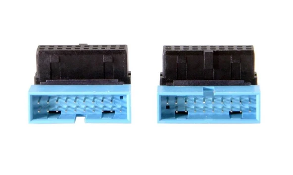USB 3.0 19 20 Pin Dişi Erkek 90 Derece Yön Değiştirme Uzatma Adaptörü 2 Adet 4976