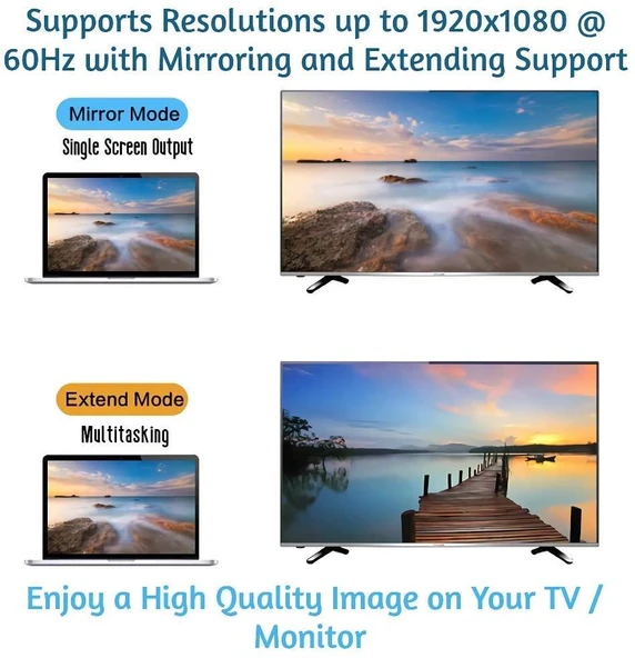 HDMI to VGA 3.5mm Jack Ses Çıkışlı FHD 1080P Çevirici Dönüştürücü 4867 - 4