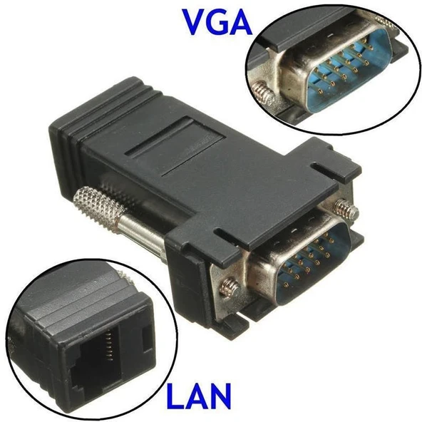 Rj45 Vga Ekleme Ek 30 Metre Uzatıcı Cat5/6 Monitör Extender - 2 Adet 5059 - 3
