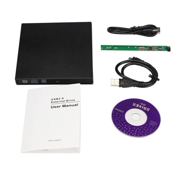 USB Sata Harici 9.5 mm DVD RW Writer Kutusu External Slim Harici Caddy Kutu 5114 ürün görseli