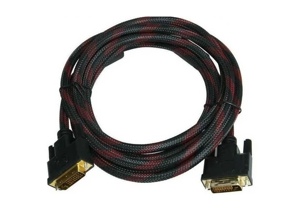 Dvi To Dvi Monitör Ekran Kablosu 3 Metre Ara Bağlantı Dvi-D 24+1 Örgü Kablo 4632