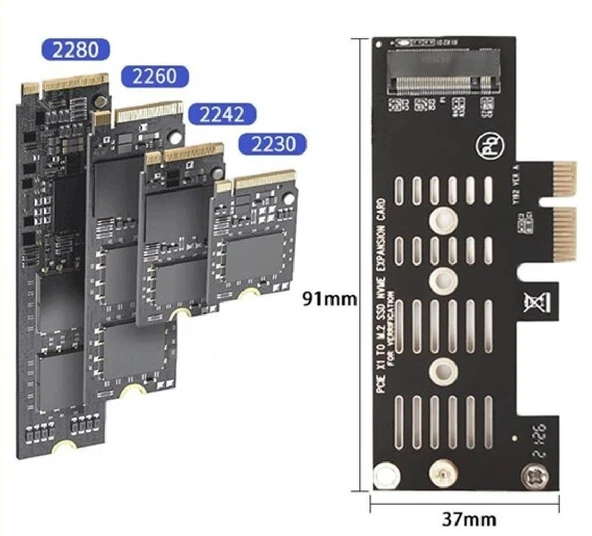 Pci-e Express 3.0 To Nvme Ssd M.2 M Key Çevirici Kart 5225 - Resim 2