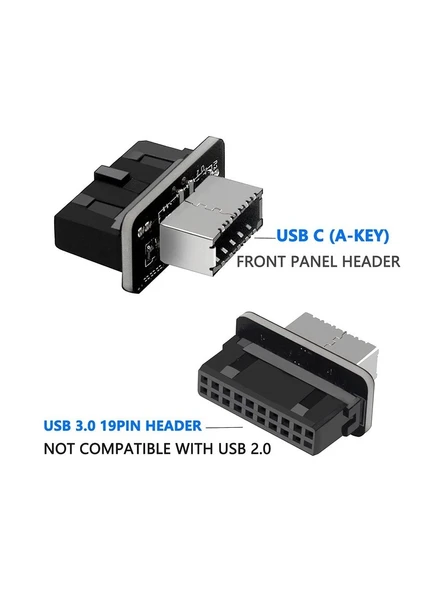 Ancheyn Type-E To USB 3.0 19 PIN Anakart Dişi Erkek Çevirici Dönüştürücü Adaptör 5209 - Resim 4
