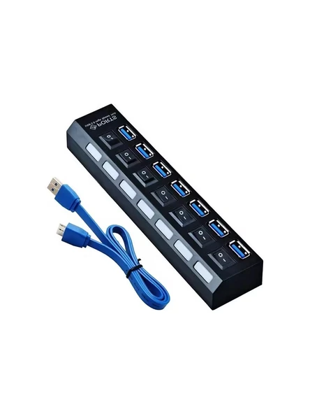 7 Port USB 3.0 ve USB 2.0 Hub Anahtarlı Çoklayıcı Çoğaltıcı Switch 5258