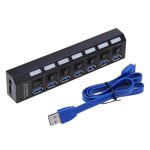 Ancheyn 7 Port USB 3.0 ve USB 2.0 Hub Anahtarlı Çoklayıcı Çoğaltıcı Switch 5258 - Resim 5
