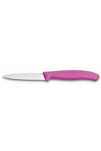 6.7636.L115 SwissClassic 8 cm. Tırtıklı Soyma Bıçağı Pembe