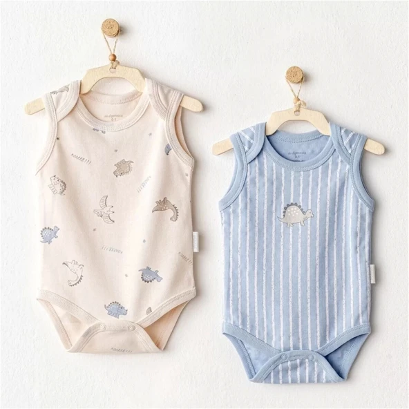 Andywawa Ac25921 Dino 2'li Bebek Body Beige Blue