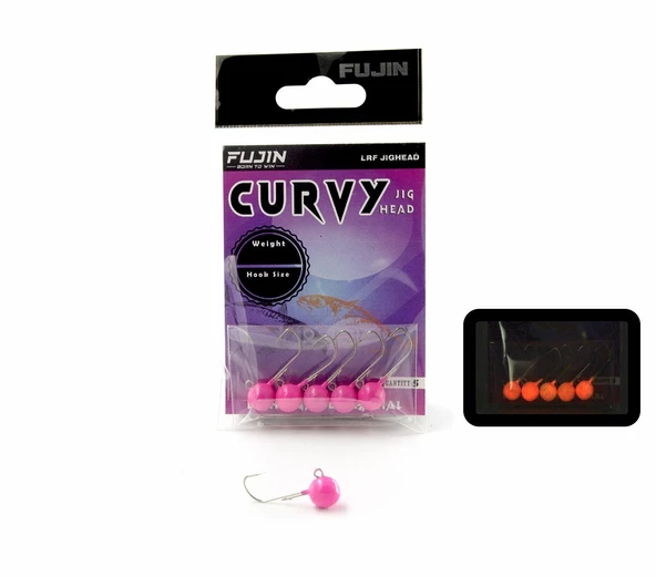 Fujin Curvy Pink Glow Jig Head