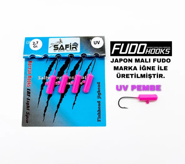 SAFİR ROCKET PLUS UV ve GLOW JİG HEAD (JAPON FUDO İĞNE) - 3