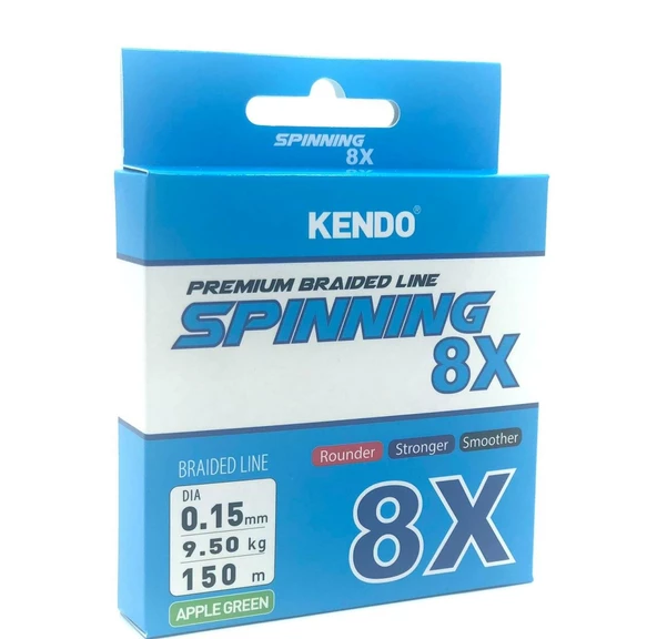 Kendo Spınnıng 8X Fıghtıng 150 mt Örgü ip (Apple Green)