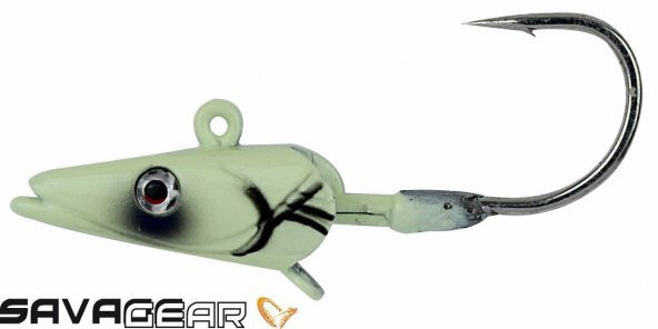 Savage gear Sandeel Jig Head 16g 3/0 - 3pcs Glow Suni Yem - 2