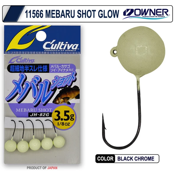 Owner Cultiva 11566 JH-82G Mebaru Shot Glow Lrf Jighead - 2
