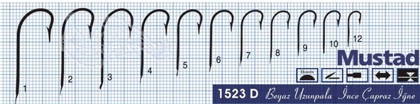 Mustad 1523D Beyaz Çapraz 100'lü İğne