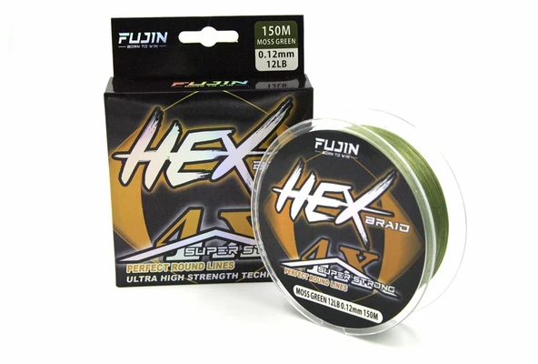 Fujin Hex Braid 4x 150mt Moss GreenPE İp Misina