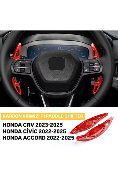 YıldızTuning Honda CRV Kırmızı Karbon F1 Kulakçık Vites 2023-2025
