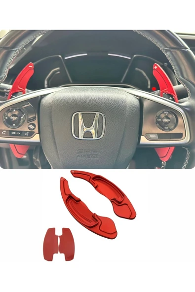 YıldızTuning Honca Civic FC5 FC8 FK5 Kırmızı F1 Kulakçık Pedal Shifter 2016-2021