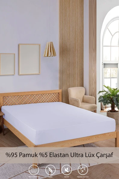 Penye-Likralı Lastikli Çarşaf, 120x200 Tek Kişilik %100 Pamuk-Elastan Örme Kumaş, 200 gr/m2 - 6