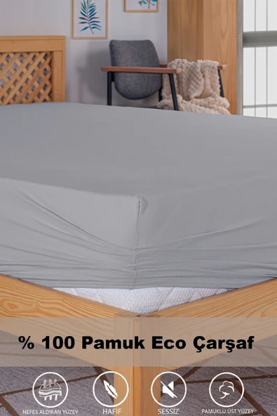 Penye Lastikli Çarşaf, 100x200 Tek Kişilik %100 Pamuk Örme Kumaş, 145 gr/m2