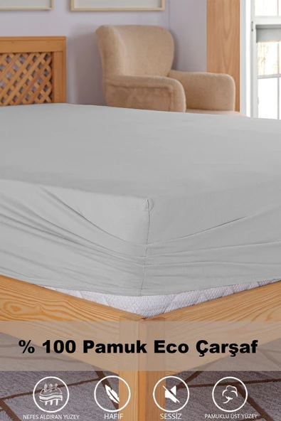 Penye Lastikli Çarşaf, 160x200 Çift Kişilik %100 Pamuk Örme Kumaş, 145 gr/m2 - 5