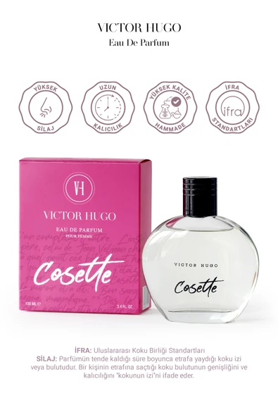 Victor Hugo Eau De Parfum Pour Femme Cosettei - Resim 5