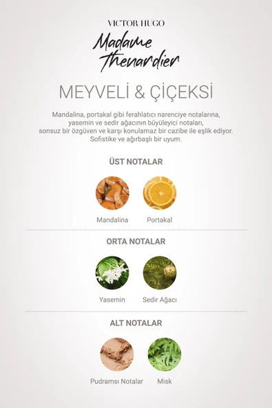 Madame Thenardier Edp Kadın Parfümü 100ml | Çiçeksi, Meyveli |Portakal, Yasemin,Sedir Ağacı, Misk - 5