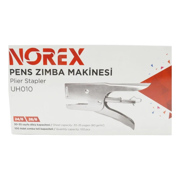 Norex Metal Pens Tipi Zımba Makinesi 24/6-26/6 30-35 Sayfa Kapasiteli UH010 - 2