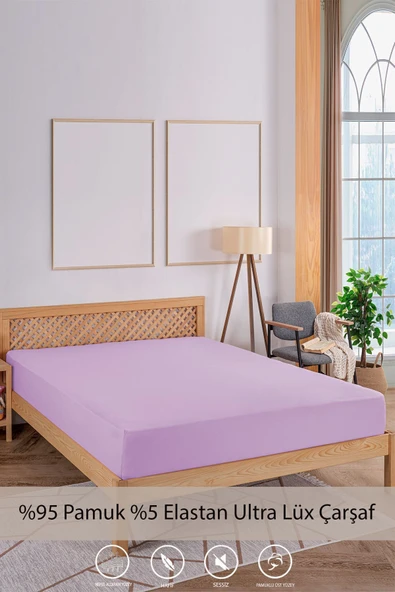 Penye-likralı Lastikli Çarşaf, 180x200 Battal Boy %100 Pamuk-elastan Örme Kumaş, 200 Gr/m2 - 5