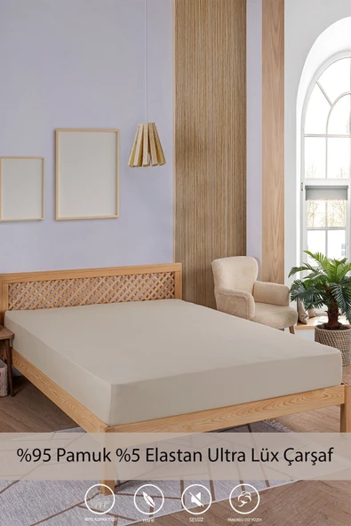 Penye-Likralı Lastikli Çarşaf, 120x200 Tek Kişilik %100 Pamuk-Elastan Örme Kumaş, 200 gr/m2 - 9