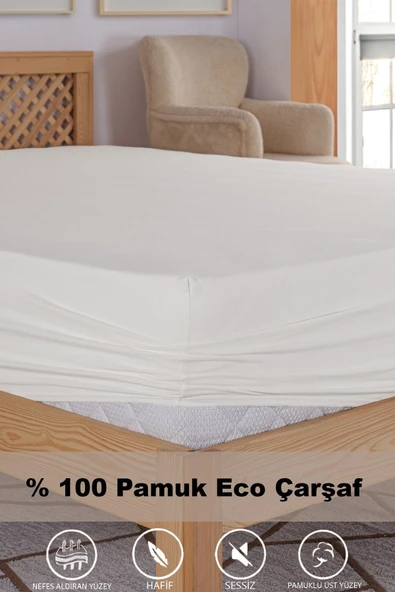 Penye Lastikli Çarşaf, 180x200 Battal Boy %100 Pamuk Örme Kumaş, 145 gr/m2 - 3