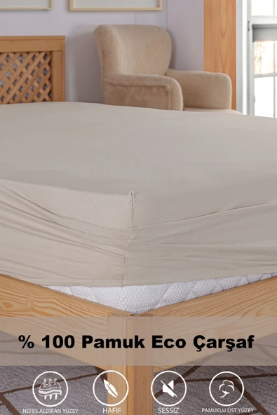 Penye Lastikli Çarşaf, 180x200 Battal Boy %100 Pamuk Örme Kumaş, 145 gr/m2