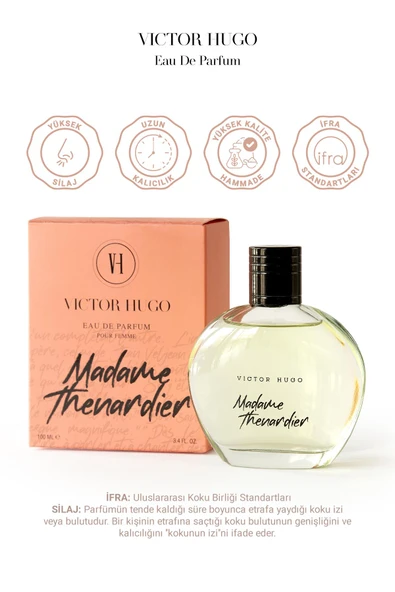 Madame Thenardier Edp Kadın Parfümü 100ml | Çiçeksi, Meyveli |Portakal, Yasemin,Sedir Ağacı, Misk - 6