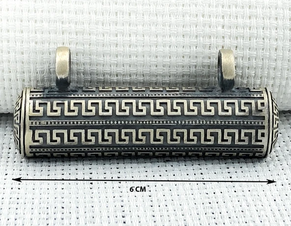 Büyük Boy 925 Ayar Gümüş Cevşen Muska Kabı Kolye - Resim 3