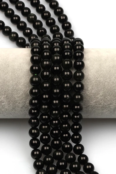 Star Diopsit Doğal Taş Dizi 8 mm Küre Kesim