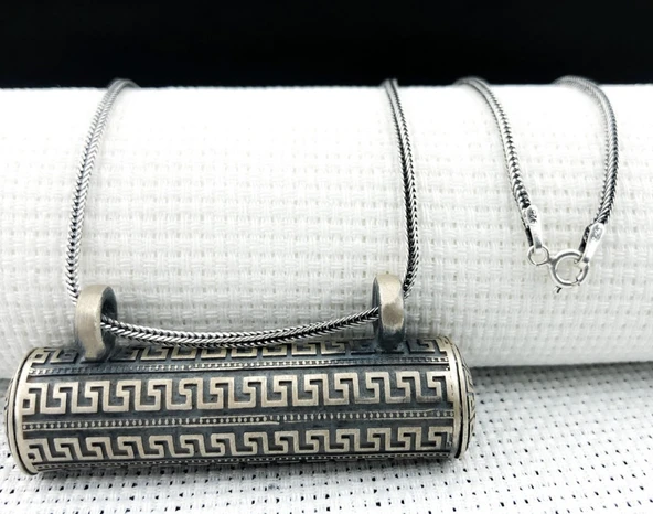 Büyük Boy 925 Ayar Gümüş Cevşen Muska Kabı Kolye - Resim 2