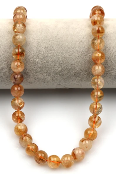 Sitrin (A Kalite) Doğal Taş Dizi 10 mm Küre Kesim - Resim 2