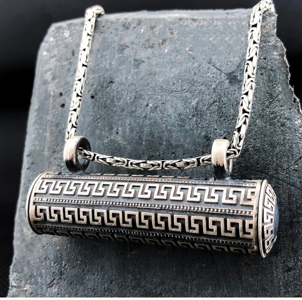 Büyük Boy 925 Ayar Gümüş Cevşen Muska Kabı Kolye - Resim 2