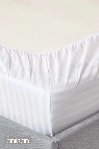 Çizgili Saten Lastikli Çarşaf Tek/Çift Kişilik 83tel - 2